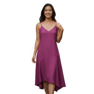 Steve Madden Women Magenta Satin Hi-Lo Cocktail Dress NEW Sz XS Spaghetti Straps